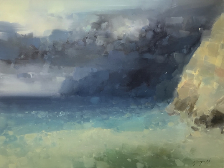 Ocean Breeze, Original oil Painting, Handmade artwork, One of a Kind                              
